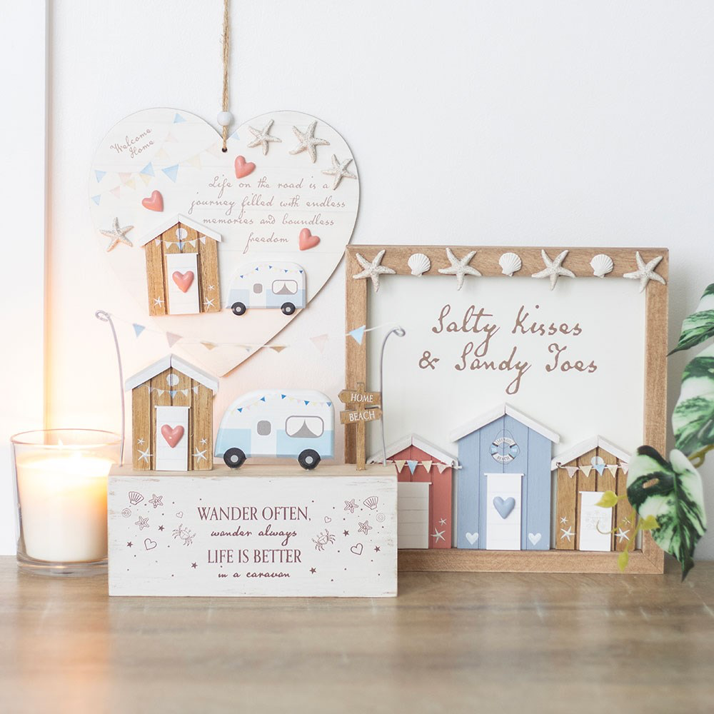 Wander Often Beach Hut & Caravan Wooden Ornament