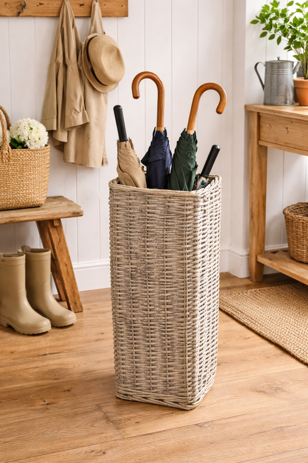 Natural Wicker Umbrella Basket