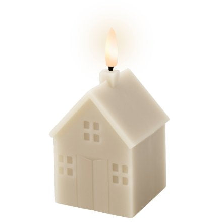 Cream Wax LED Candle House