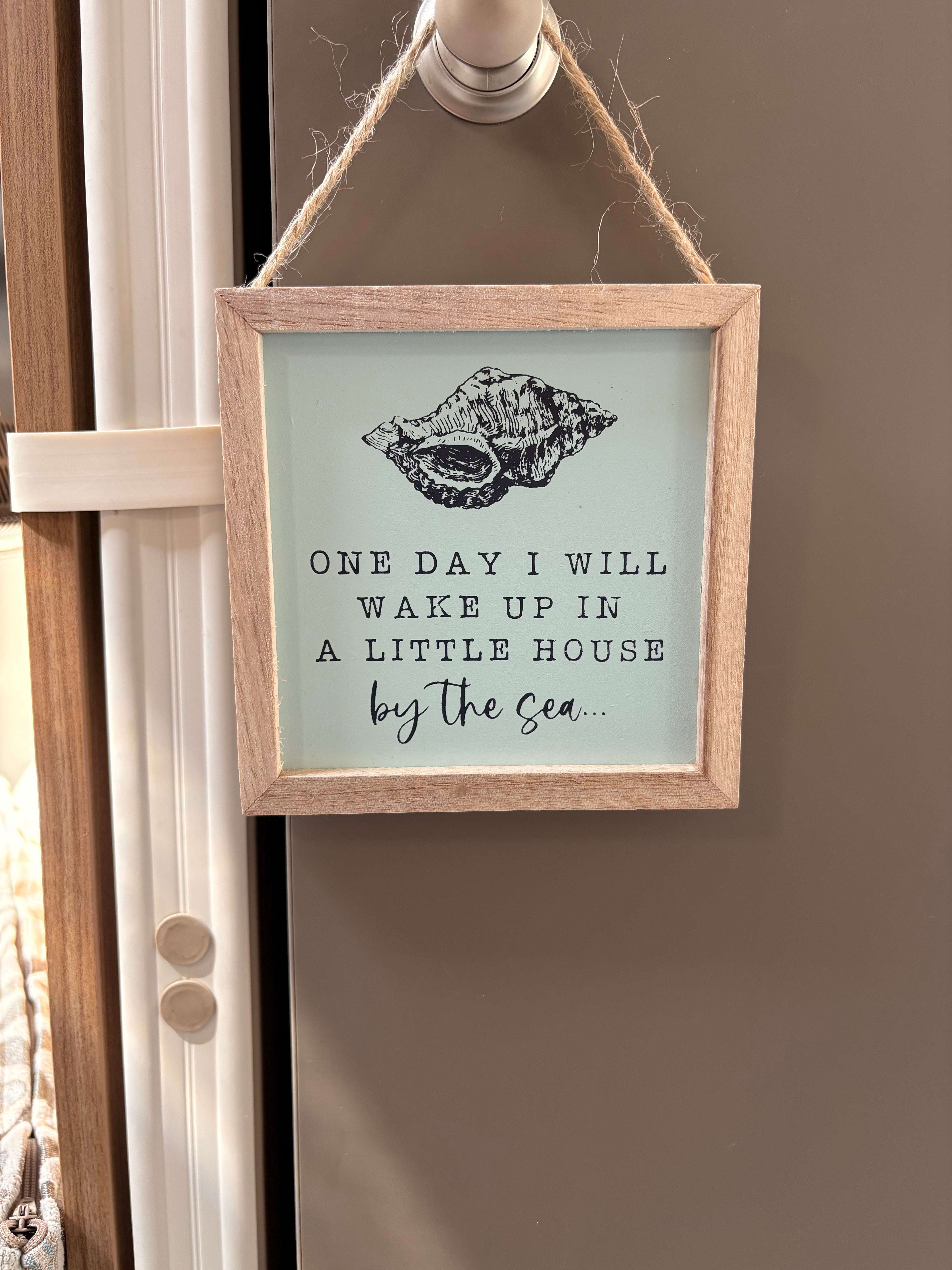 Wake Up By The Sea Wooden Framed Hanging Plaque