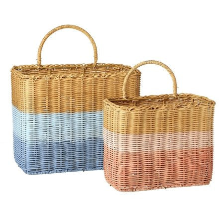 Striped Woven Storage Baskets