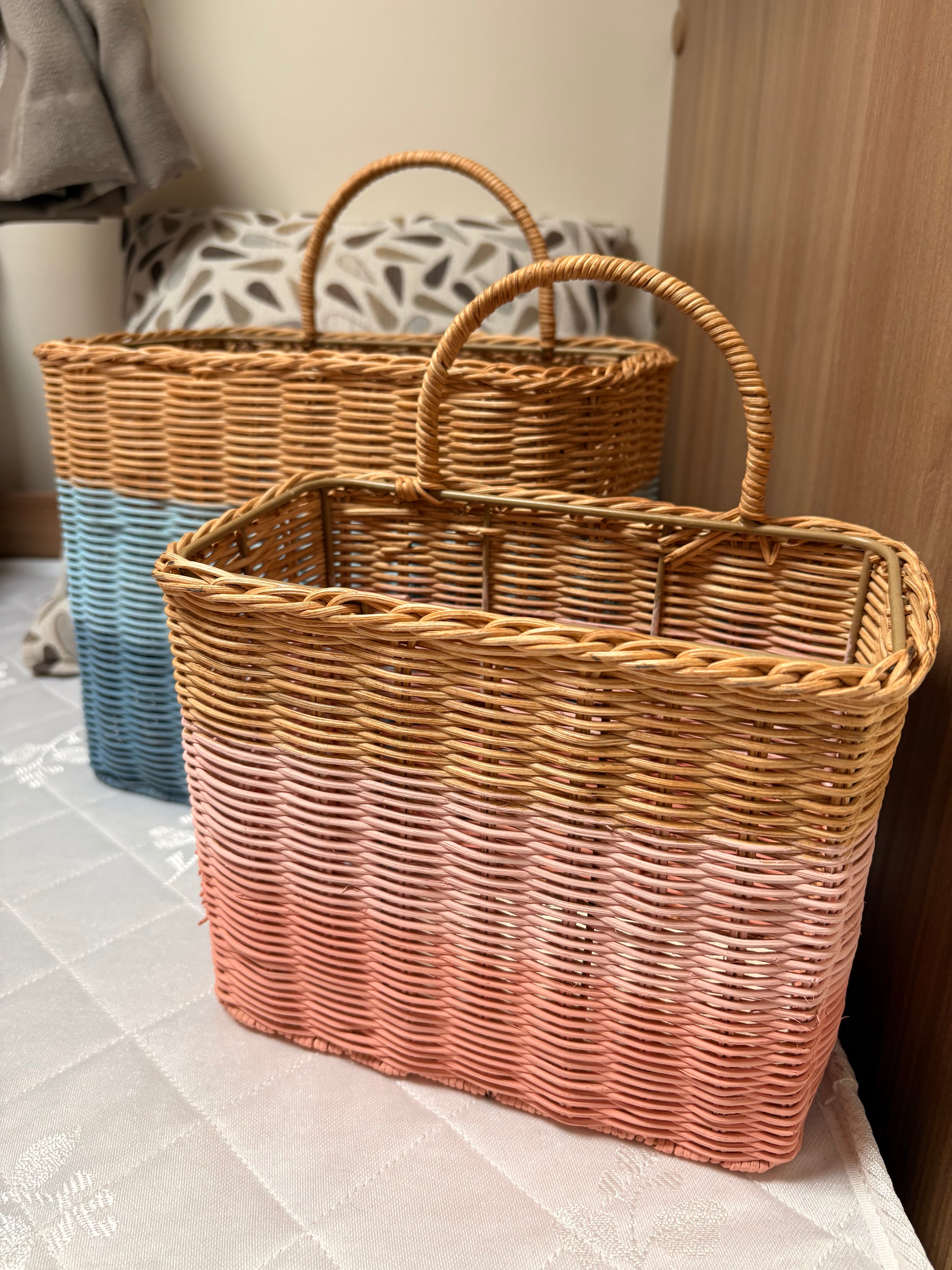 Striped Woven Storage Baskets 54FCCF41-61C2-4AA3-9A42-5C78DD5AE314