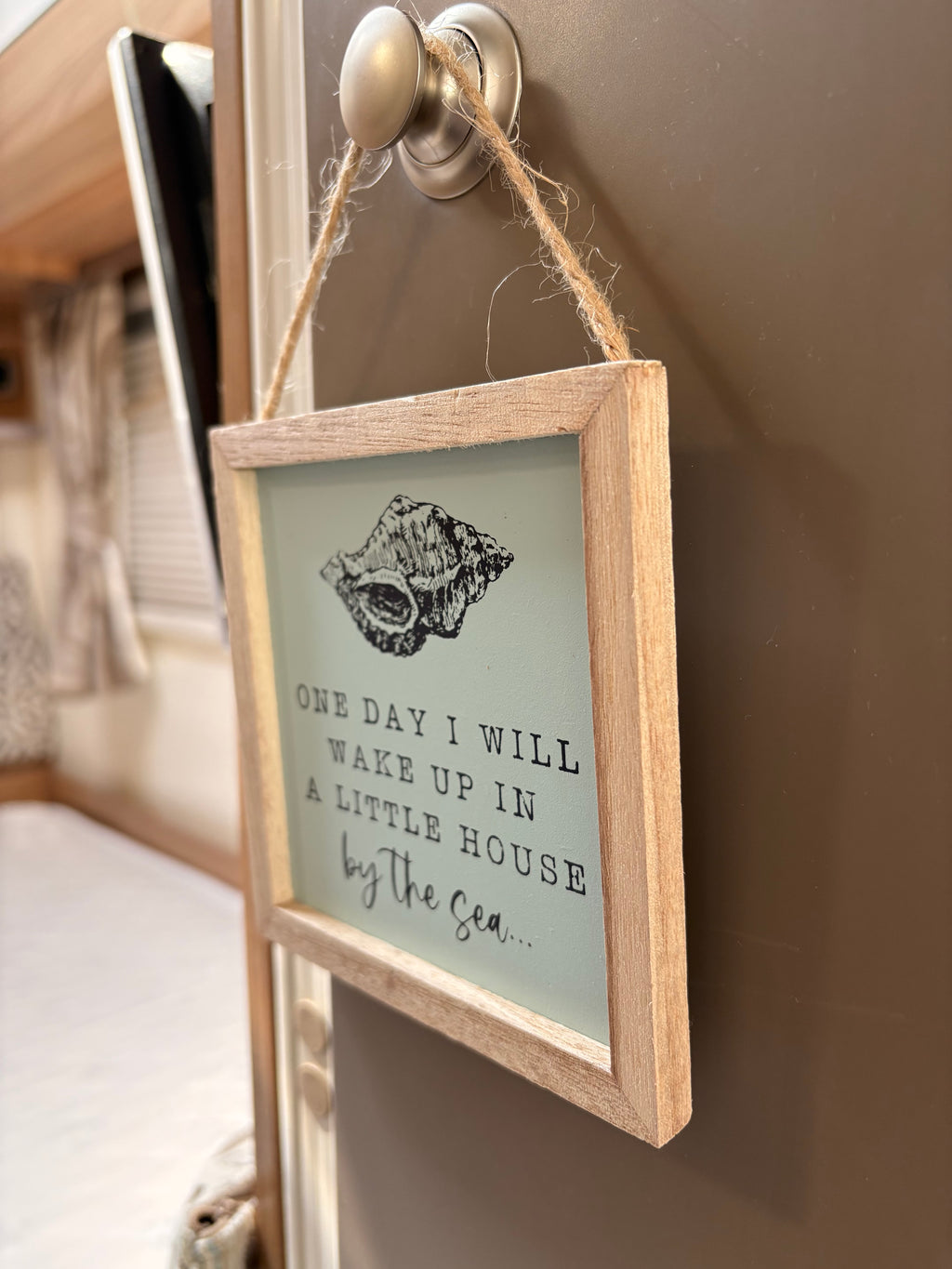 Wake Up By The Sea Wooden Framed Hanging Plaque
