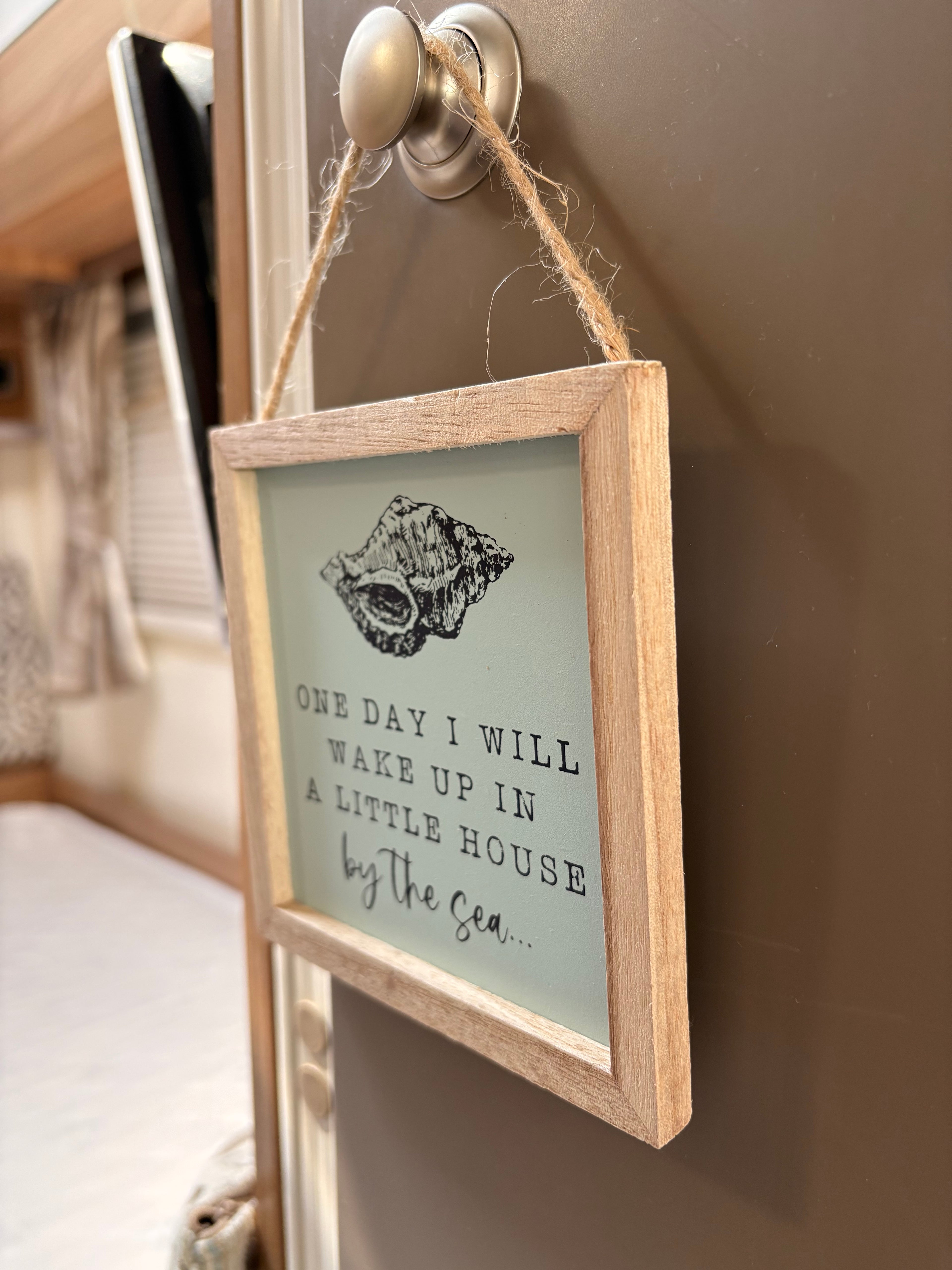 Wake Up By The Sea Wooden Framed Hanging Plaque