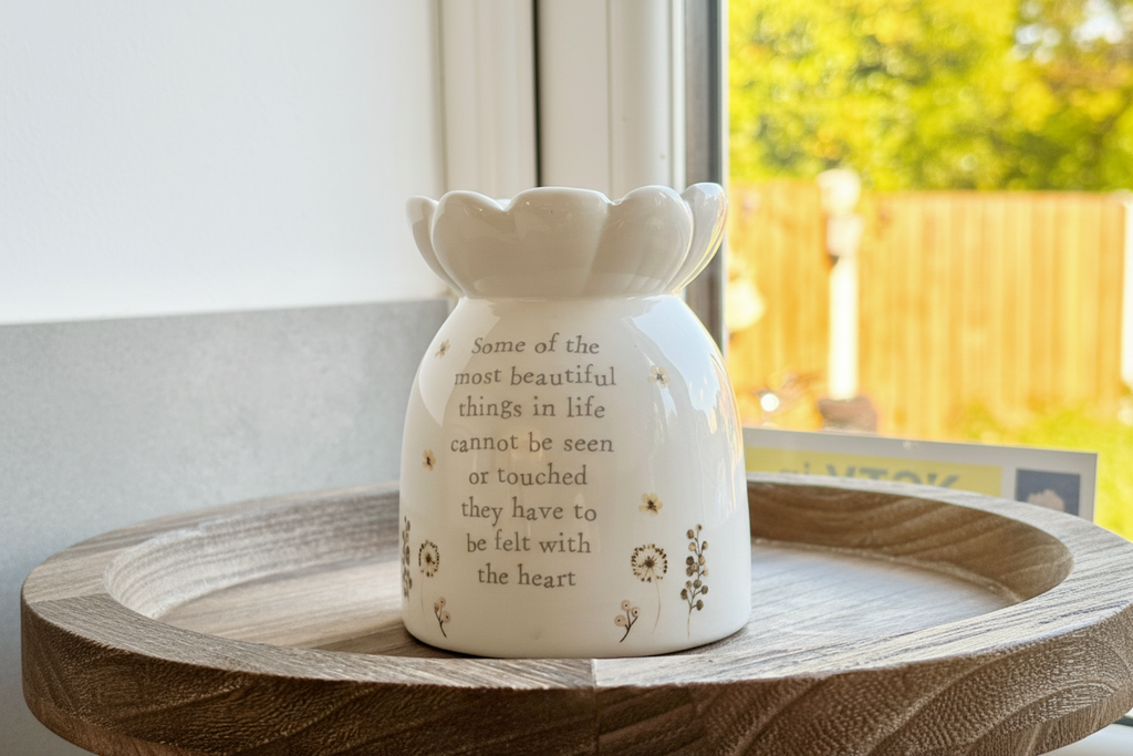 Ceramic White Wax Melter With Dandelions & Sentimental Verse 6BA13A2F-B380-44C3-96FC-3FEAB4066ED6