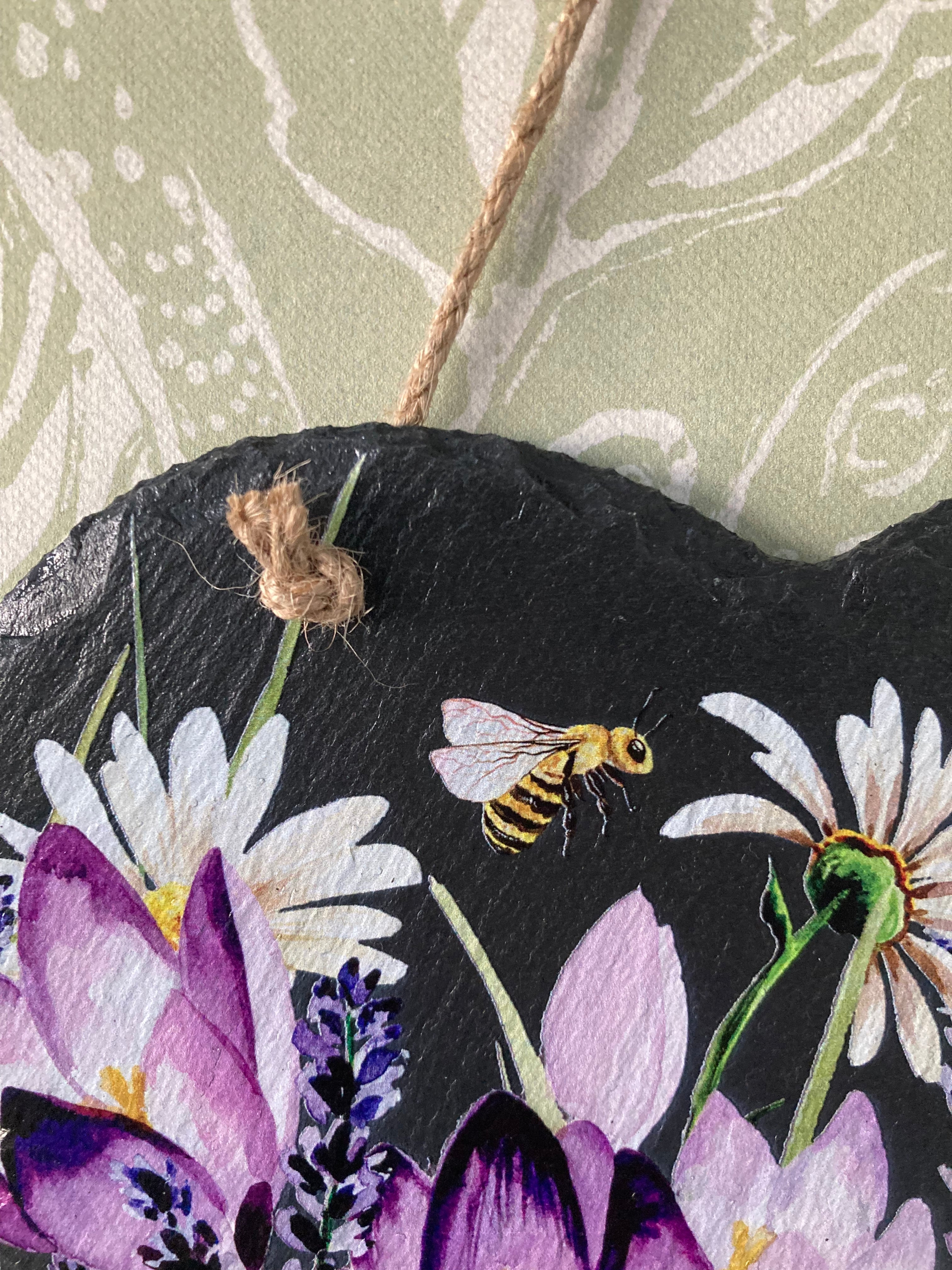 Spring Heart-Shape Slate With String Hanger