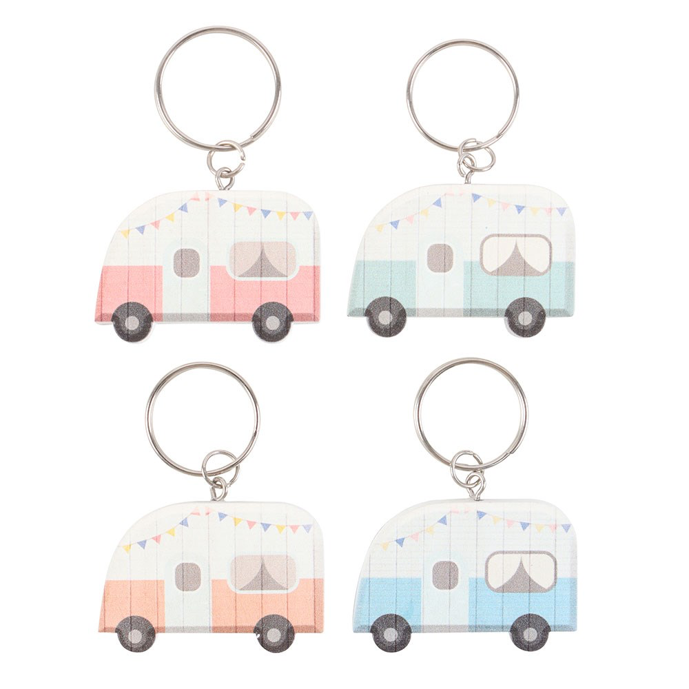 Pastel Shade Camper Van Caravan Key Ring