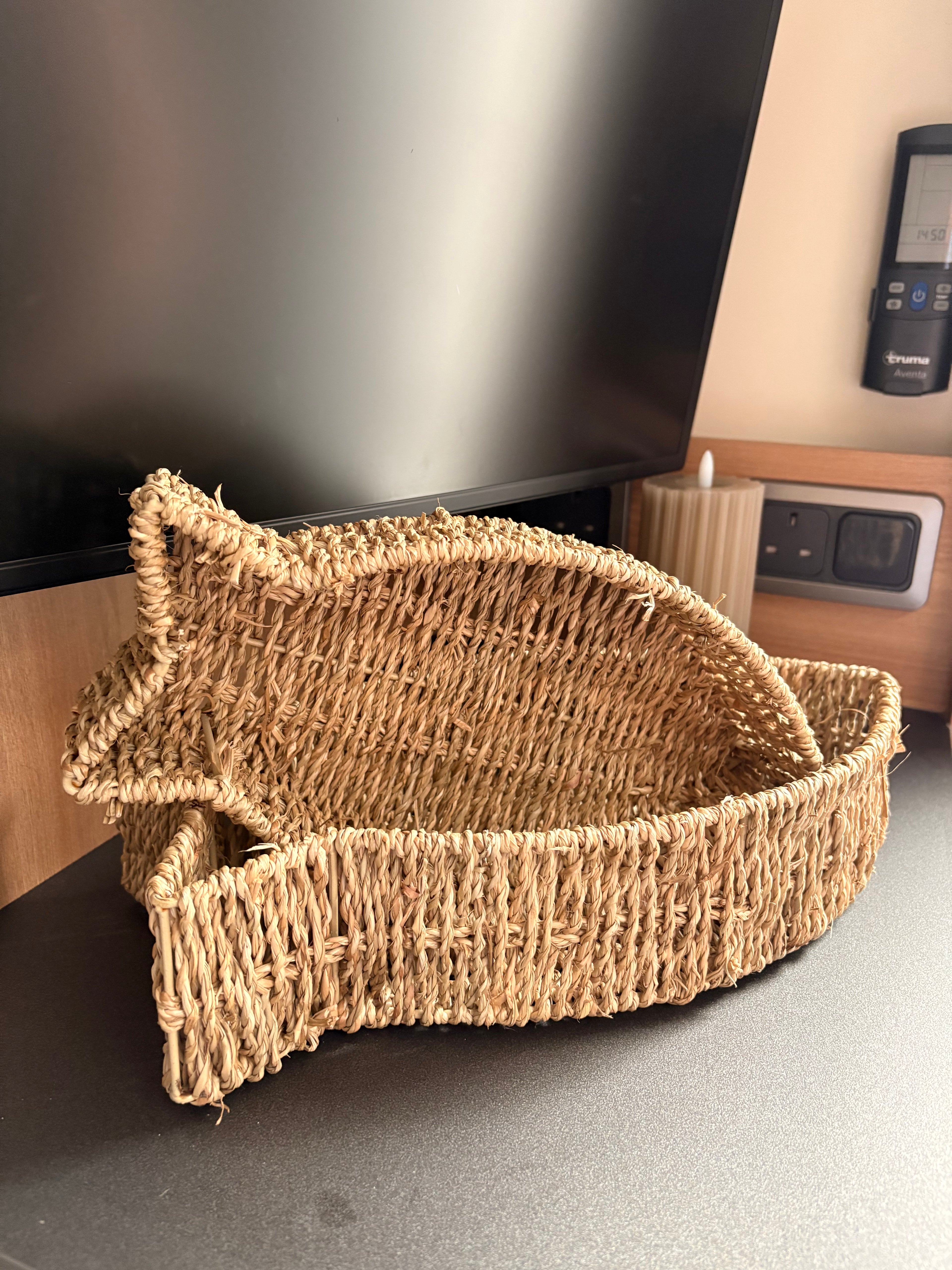 Set Of 2 Rattan Fish-Shaped Storage Baskets