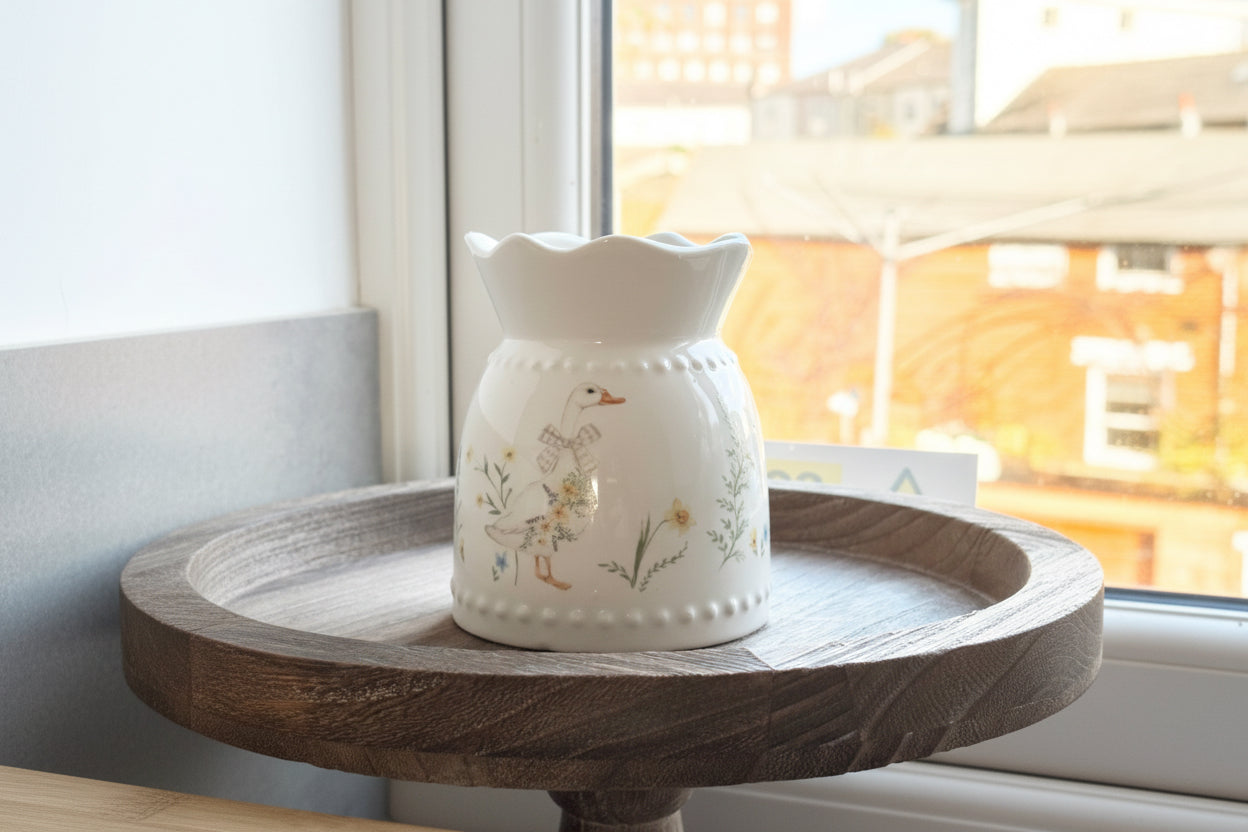 Goose Ceramic Wax Melter With Fluted Top 8BB68588-9E14-44A4-83B1-DBA04921E4DF