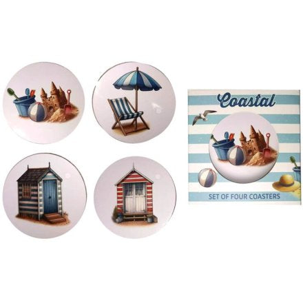 Set Of 4 Coastal Cork Coasters