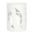 Ceramic White Feather Cut Out Wax Melter B14C6833-3BEB-4811-B7F3-D9C30A24C5C5