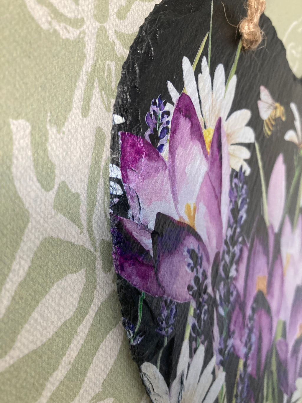 Spring Heart-Shape Slate With String Hanger