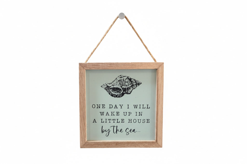 Wake Up By The Sea Wooden Framed Hanging Plaque