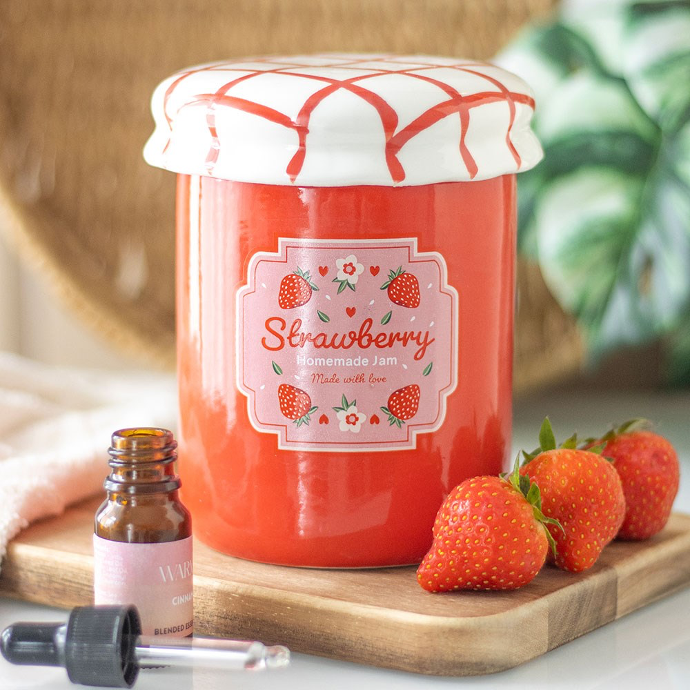 Ceramic Strawberry Jam Jar Wax Melter EE94E8E2-6020-42B0-8AB0-7D3E9BCF6C92