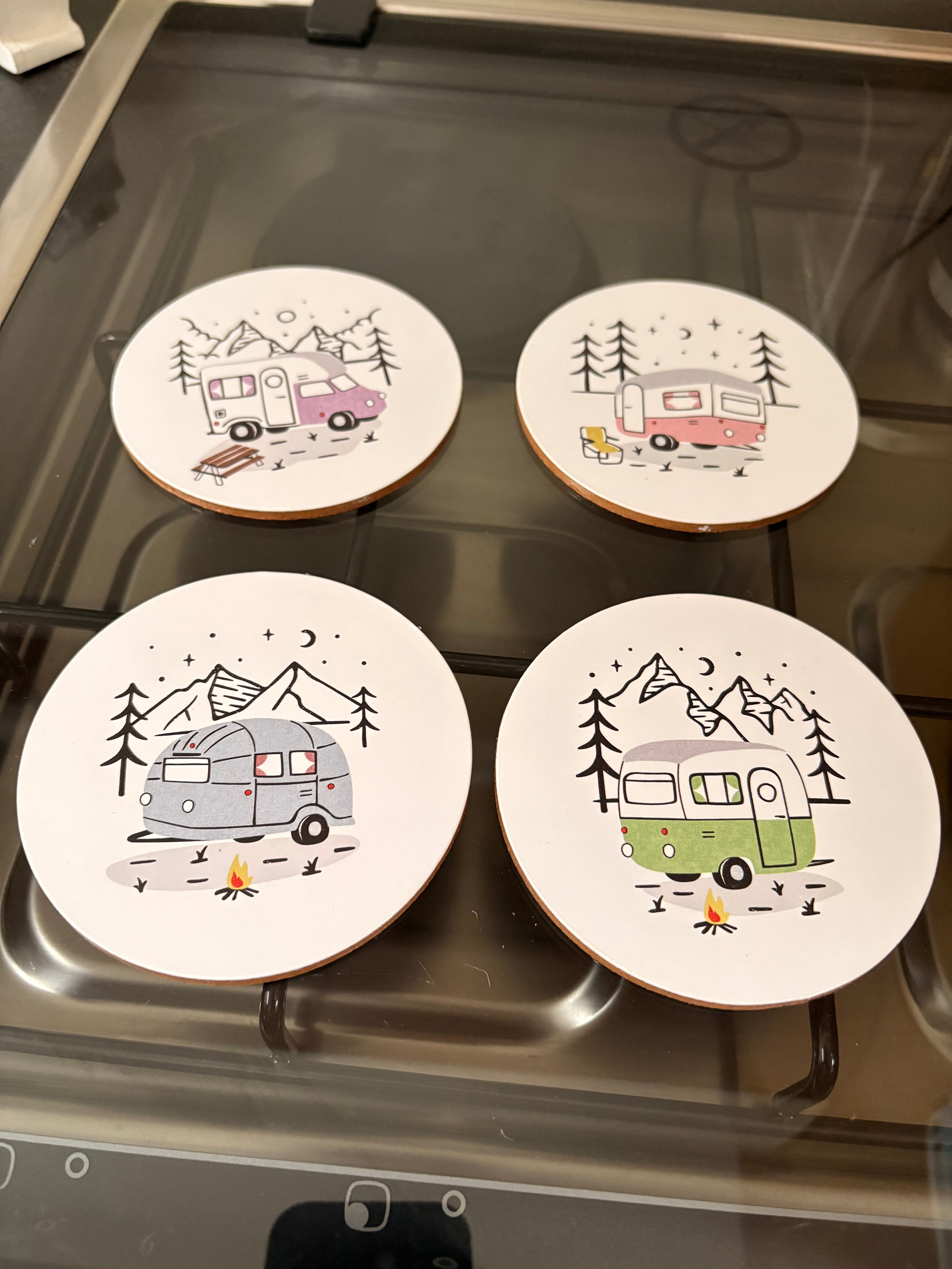 Wildwood Caravan Set Of 4 Cork Coasters