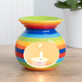 Ceramic Rainbow Striped Wax Melter IMG-0505