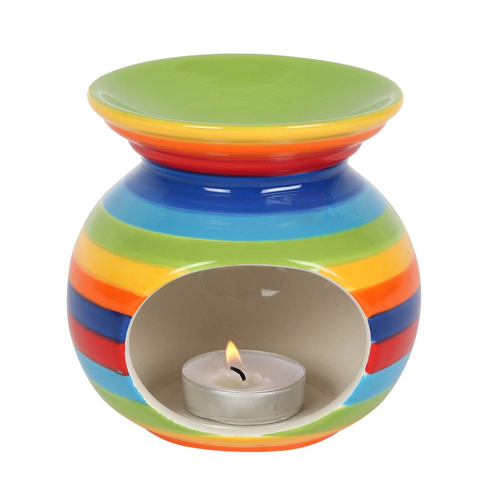 Ceramic Rainbow Striped Wax Melter IMG-0506