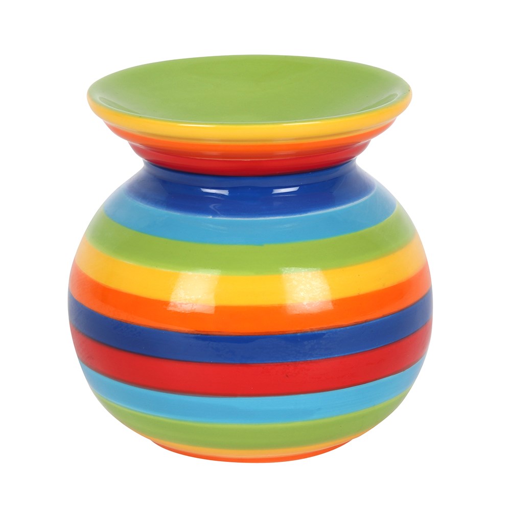 Ceramic Rainbow Striped Wax Melter IMG-0507