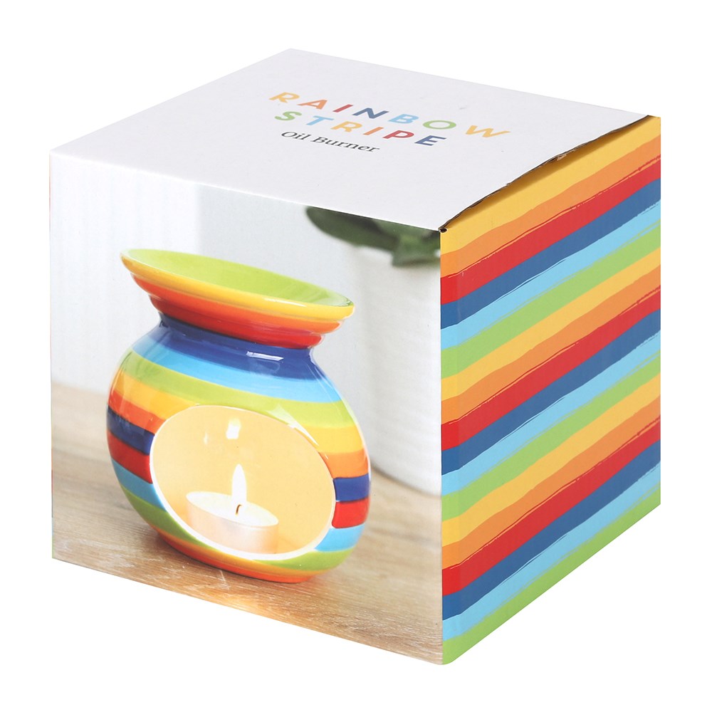 Ceramic Rainbow Striped Wax Melter IMG-0508
