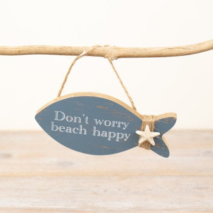 “Don’t Worry Beach Happy Fish-Shaped Hanger