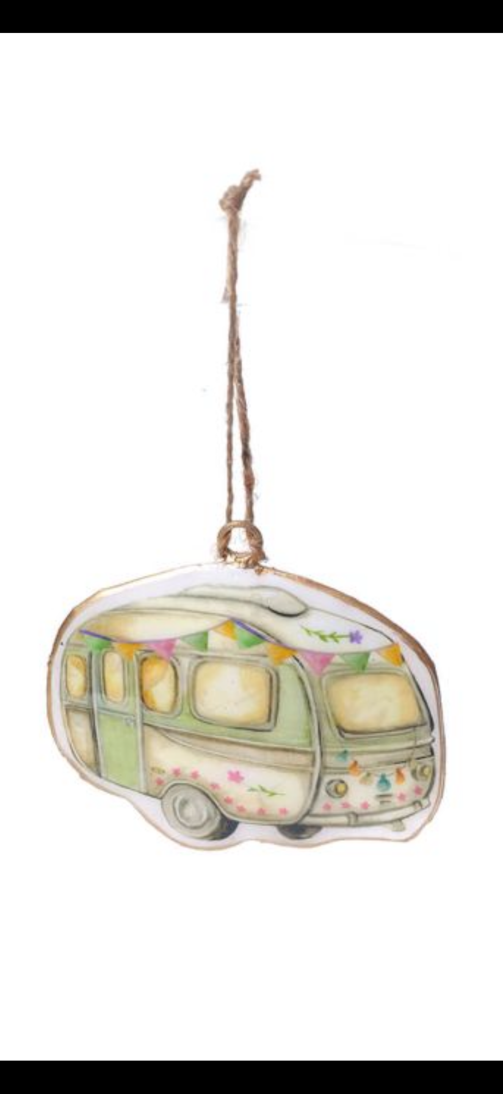 Camping Caravan & Campervan Shaped Enamel Hanger Green Home Decor IMG-1001