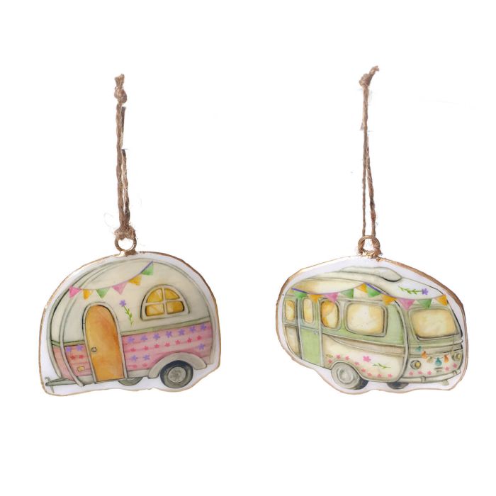 Vintage Caravan Shaped Metal Hanger IMG-9852