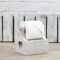 Toilet Roll Holder Natural Fir Wood with White Wash & Hearts Home Decor IMG_0326