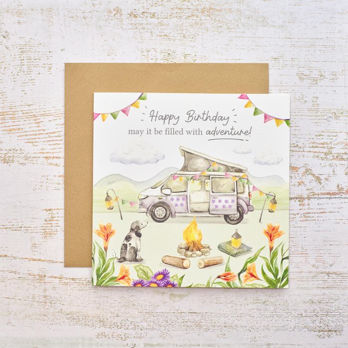 Campervan Happy Birthday Filled With Adventure Greetings Card Greetings Card IMG_9754