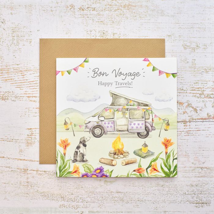 Campervan Bon Voyage Happy Travels With Dog Greetings Card Greetings Card IMG_9848