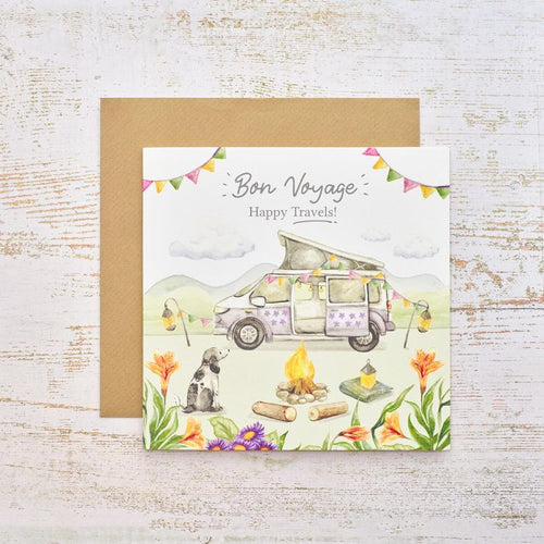 Campervan Bon Voyage Happy Travels With Dog Greetings Card Greetings Card IMG_9848